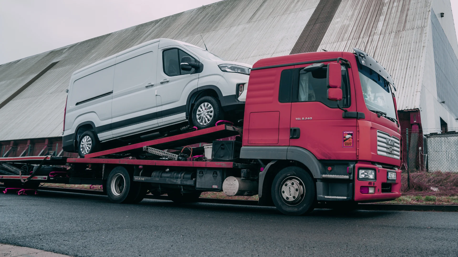 Truck carries Van